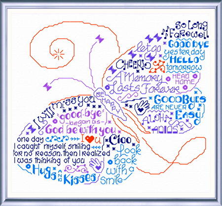 cross stitch pattern Let's Say Goodbye