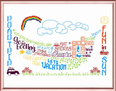cross stitch pattern Let's Vacation