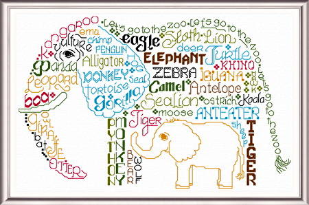 cross stitch pattern Let's go to the Zoo