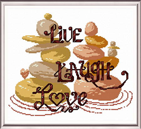 cross stitch pattern Live Laugh Love