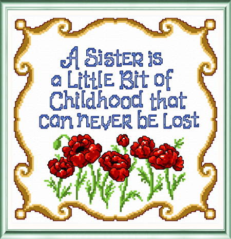 cross stitch pattern Sister