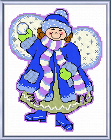 cross stitch pattern January Angel