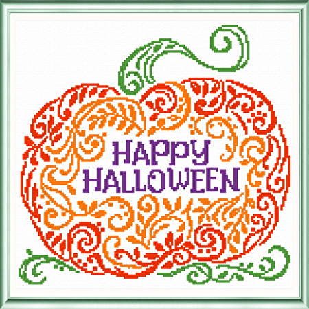 cross stitch pattern Happy Pumpkin