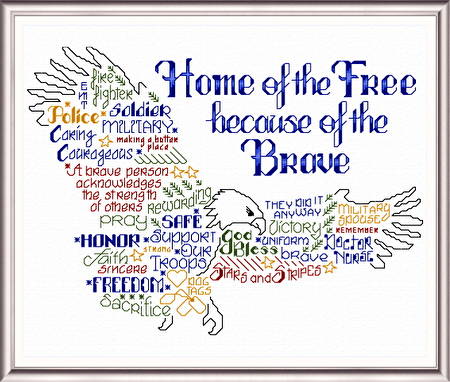 cross stitch pattern Let's be Brave