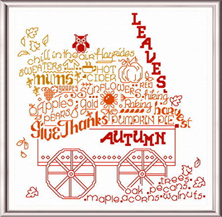 cross stitch pattern Let's Leap Into Fall