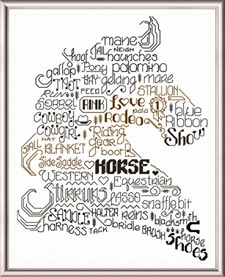 cross stitch pattern Let's Gallop