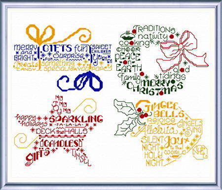 cross stitch pattern Let's Greet the Holidays