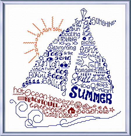 cross stitch pattern Let's Sail Into Summer
