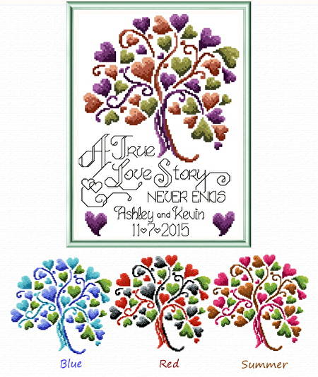 cross stitch pattern Love Story Wedding