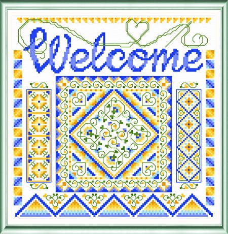 cross stitch pattern Sunny Welcome