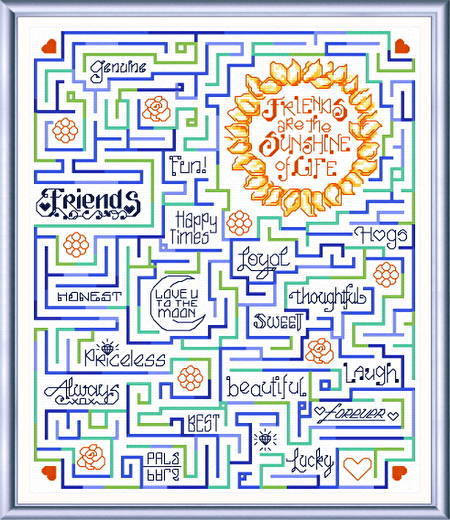 cross stitch pattern A-Maze-ing Friends