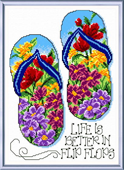 cross stitch pattern Flip Flop Summer