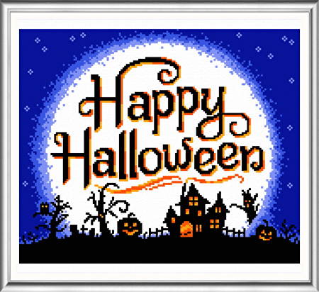 cross stitch pattern Full Moon Halloween