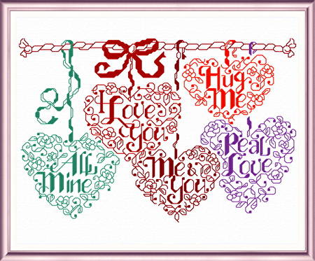 cross stitch pattern Let's Be Sweethearts