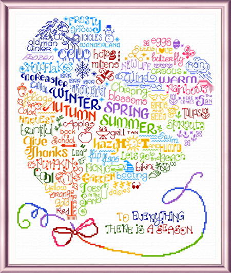 cross stitch pattern Let's Enjoy the Seasons