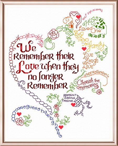 cross stitch pattern Let's Remember... Alzheimer's