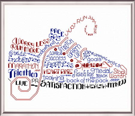 cross stitch pattern Let's Run