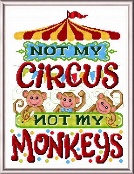 cross stitch pattern Not my Monkeys