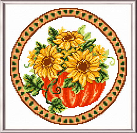 cross stitch pattern Seasonal Circle/ Oct Memory