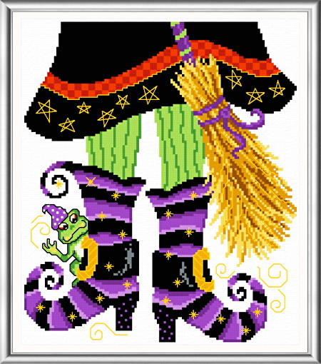 cross stitch pattern Witch Boots
