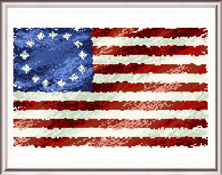 cross stitch pattern Vintage American Flag