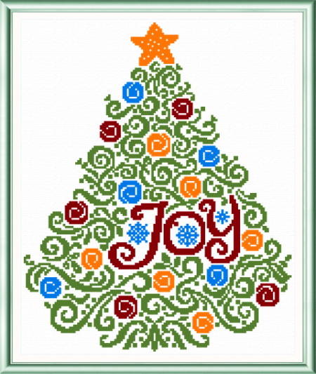 cross stitch pattern Christmas Tree Swirls