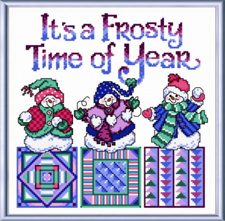cross stitch pattern Frosty Snowmen