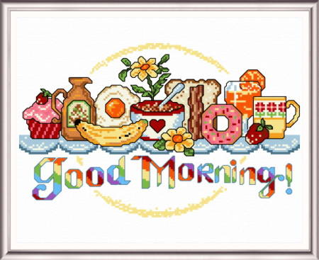 cross stitch pattern Good Morning Breakfast