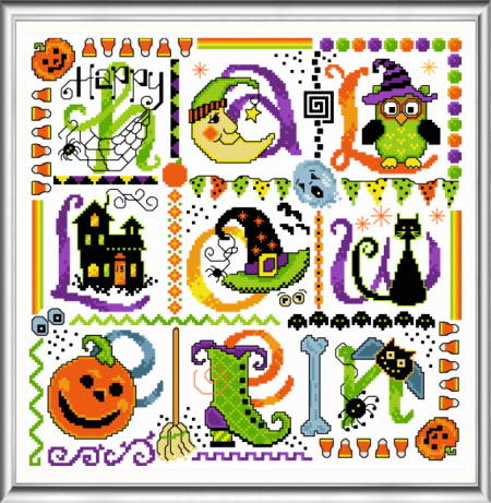 cross stitch pattern Tic Tac Halloween