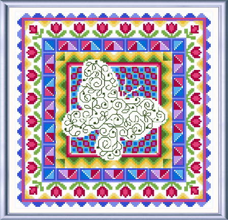 cross stitch pattern Spring Butterfly Quilt