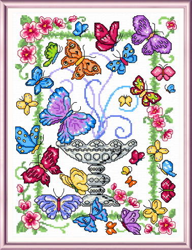 cross stitch pattern Butterfly Garden