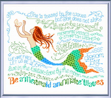 cross stitch pattern Let's be Mermaids