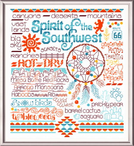 cross stitch pattern Let's Visit the Southwest