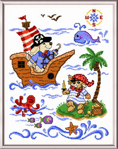 cross stitch pattern Little Pirates