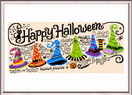 cross stitch pattern Happy Halloween