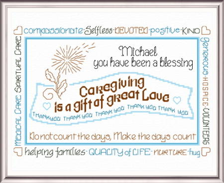 cross stitch pattern Let's Appreciate Caregivers