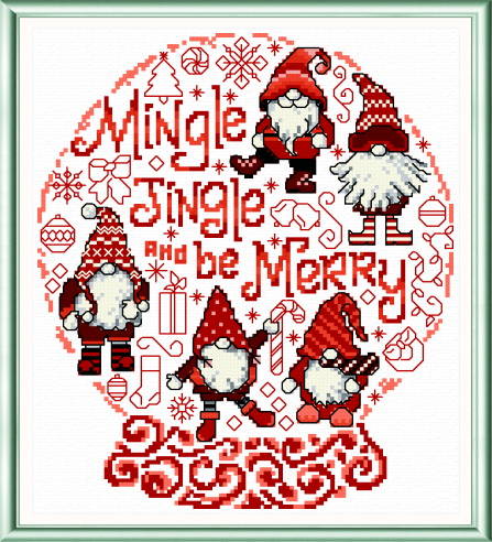 cross stitch pattern Let's Mingle and Jingle