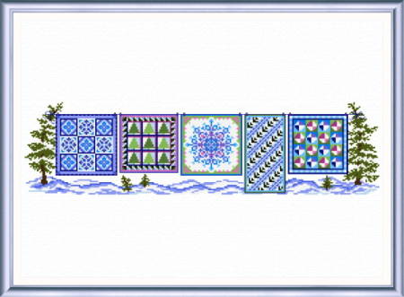 cross stitch pattern Winter Quilts Row