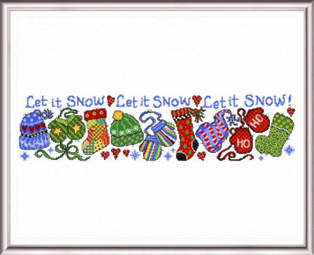 cross stitch pattern Hats 'n Mittens Ho Ho Ho