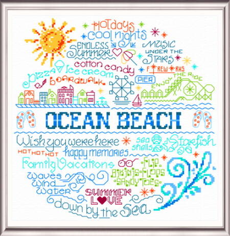 cross stitch pattern Let's Boardwalk