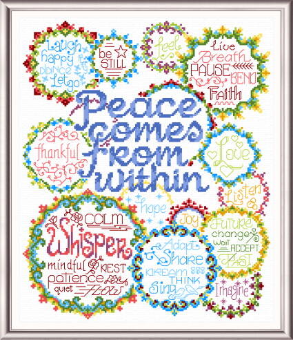 cross stitch pattern Let's be Mindful