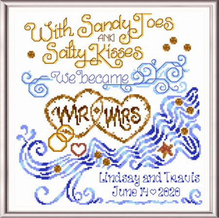 cross stitch pattern Salty Kisses Wedding