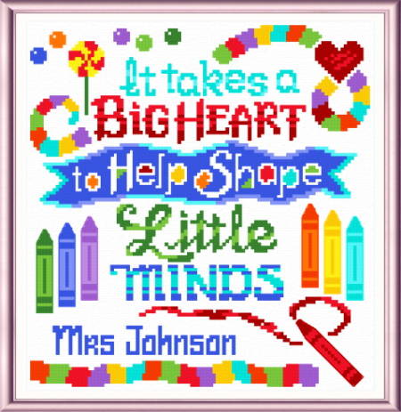 cross stitch pattern Teachers Have a Big Heart