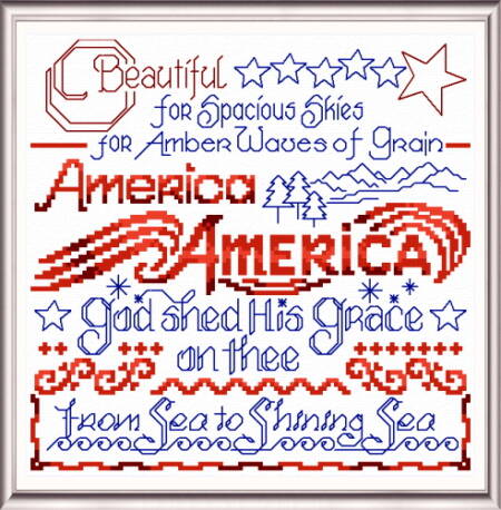 cross stitch pattern America the Beautiful