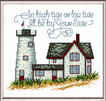 cross stitch pattern By Your Side Lighthouse