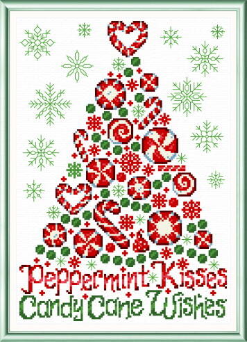 cross stitch pattern Peppermint Kisses