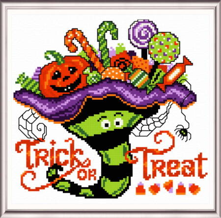 cross stitch pattern Witch Hat Treats