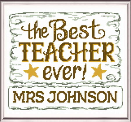 cross stitch pattern Best Teacher Ever