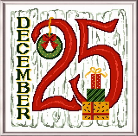 cross stitch pattern December 25th