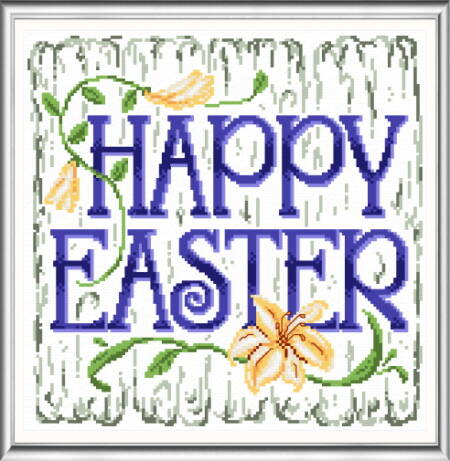 cross stitch pattern Happy Easter
